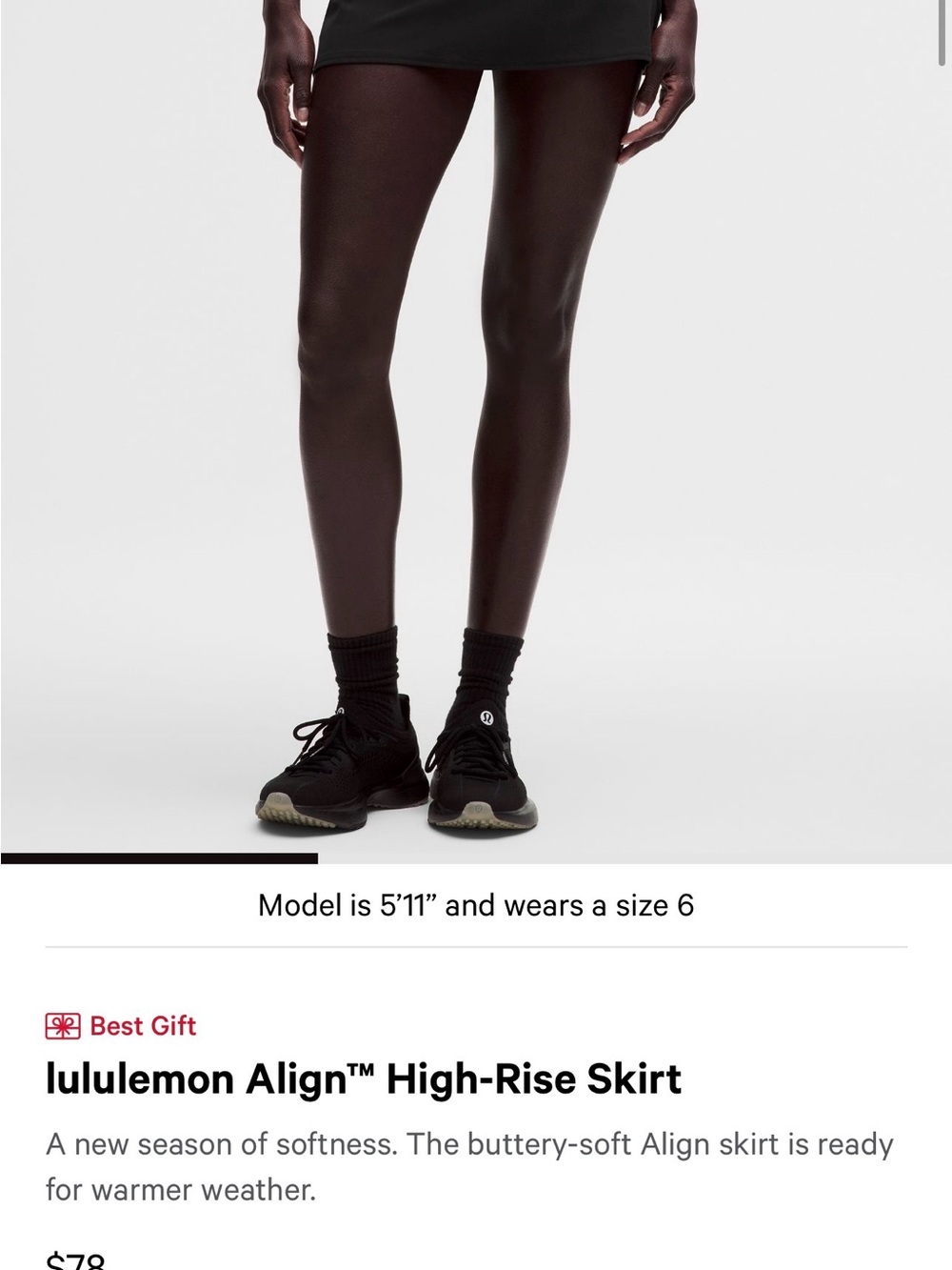 lululemon Align high rise skirt | black | size 4